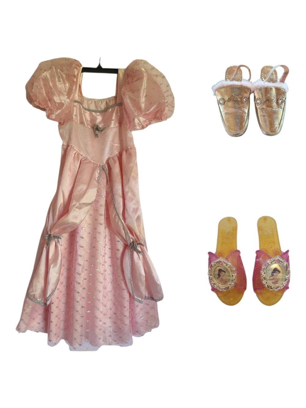 Rubie's Pink Princess Dress and Disney Slippers and Heels Costume Set